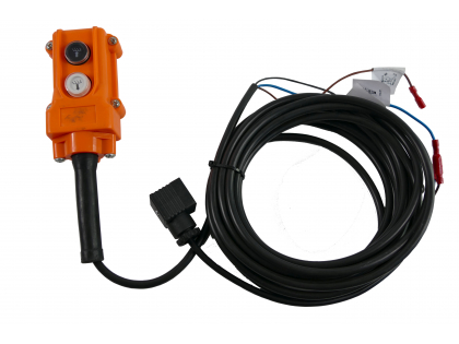 Cable remote control for electric motor 24V DC as well as 2/2 way valve (24V DC); supply voltage to be provided by customer